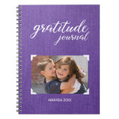 Dankbarkeit Ihr Foto Name Lila Scrapbook Style Notizblock (Vorderseite)