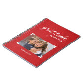 Dankbarkeit Ihr Foto Name Red Scrapbook Style Notizblock (Linke Seite)