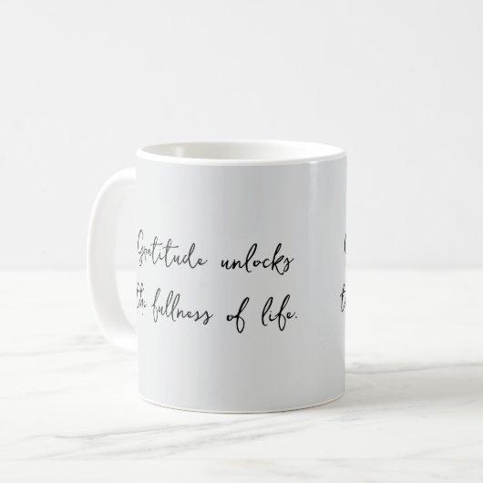 Dankbarkeit Inspiration Zitat Tasse (Vorderseite Links)