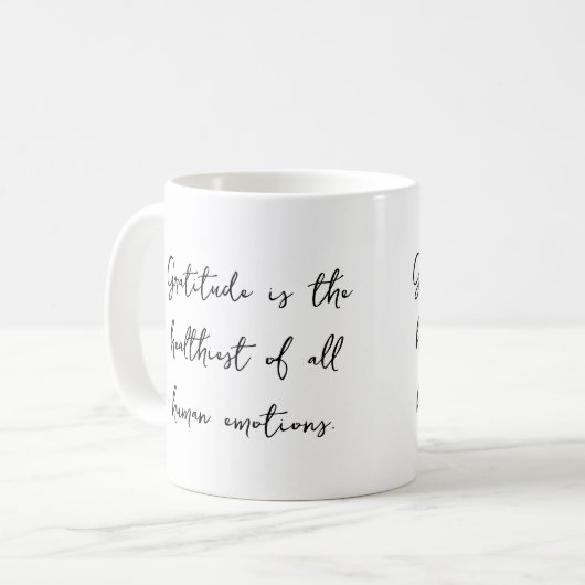 Dankbarkeit Inspiration Zitat Tasse (Vorderseite Links)