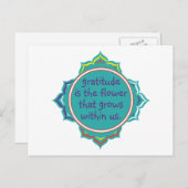 Dankbarkeit ist die Blume Postkarte (Vorne/Hinten)