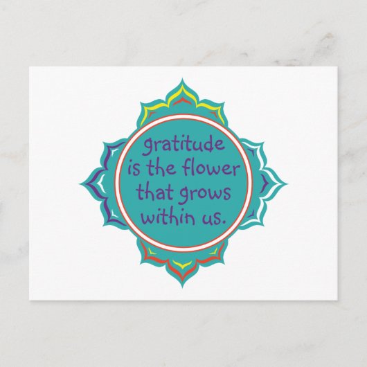 Dankbarkeit ist die Blume Postkarte (Vorderseite)
