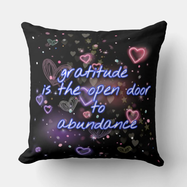 Dankbarkeit ist offen für Fülle Kissen (Vorderseite)