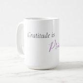 "Dankbarkeit ist unbezahlbar" Phrase Kaffee Tasse (Vorderseite Links)