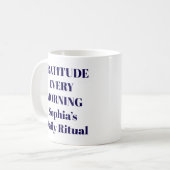 Dankbarkeit Jeden Morgen Tasse (Vorderseite Links)