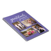 Dankbarkeit Journal 4 FotoCollage auf Lavender Notizblock (Rechte Seite)