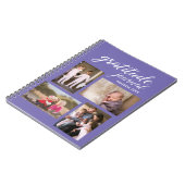 Dankbarkeit Journal 4 FotoCollage auf Lavender Notizblock (Linke Seite)