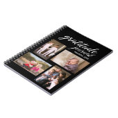 Dankbarkeit Journal 4 FotoCollage auf schwarz Notizblock (Linke Seite)