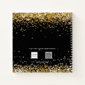 Dankbarkeit Journal Black Gold Glitzer Staub Name Notizblock (Rückseite)