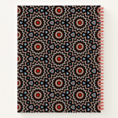 Dankbarkeit Journal blühen Muster blau rot weiß Notizblock (Rückseite)