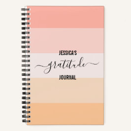 Dankbarkeit Journal blush pink gestreift Skriptnam Notizblock