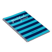 Dankbarkeit Journal Bold Blue Stripes mit Name Notizblock (Rechte Seite)