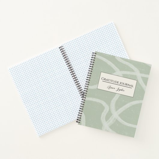 Dankbarkeit Journal individuelle Name Green Sage W Notizblock (Innenseite)