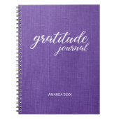 Dankbarkeit Journal Lila Linen Foto Individuelle N Notizblock (Vorderseite)