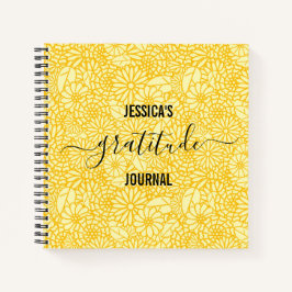 Dankbarkeit Journal Name Floral Daisy Muster Notizblock