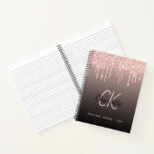 Dankbarkeit Journal Rose Gold Glitzer Schwarz Mono Notizblock (Innenseite)
