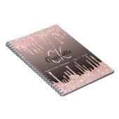 Dankbarkeit Journal Rose Gold Glitzer Schwarz Mono Notizblock (Rechte Seite)