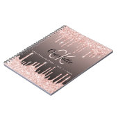Dankbarkeit Journal Rose Gold Glitzer Schwarz Mono Notizblock (Linke Seite)