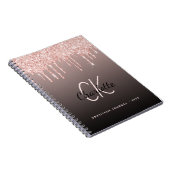Dankbarkeit Journal Rose Gold Glitzer Schwarz Mono Notizblock (Rechte Seite)