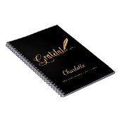 Dankbarkeit Journal schwarz Gold eleganter Skriptn Notizblock (Rechte Seite)