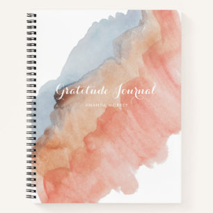 Dankbarkeit Journal soft Watercolor personalisiert Notizblock