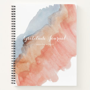 Dankbarkeit Journal soft Watercolor personalisiert Notizblock