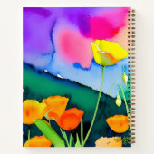 Dankbarkeit Journal Watercolor Blumenopfen Pink Notizblock (Rückseite)