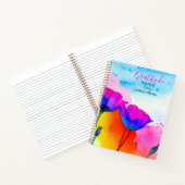 Dankbarkeit Journal Watercolor Floral Poppies Notizblock (Innenseite)
