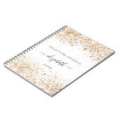 Dankbarkeit Journal white gold Glitzer Staubname Notizblock (Linke Seite)