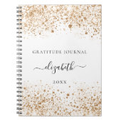 Dankbarkeit Journal white gold Glitzer Staubname Notizblock (Vorderseite)