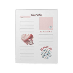 Dankbarkeit Kids Pink Bunny Paw Drucke Notepad Notizblock