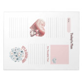 Dankbarkeit Kids Pink Bunny Paw Drucke Notepad Notizblock (Vorderseite)