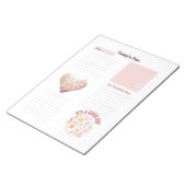 Dankbarkeit Kinder Niedlich rosa Tagesplaner Notep Notizblock (angewinkelt)