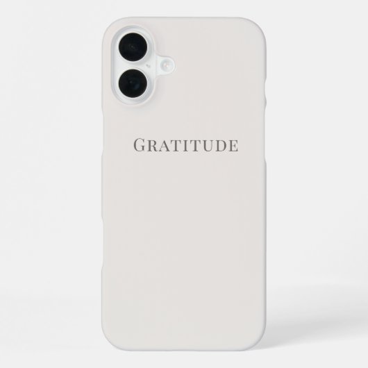 Dankbarkeit – Minimale Typografie iPhone Hülle (Rückseite)