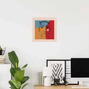 "Dankbarkeit" Minimalistische Gesichtslinie Kunst  Poster