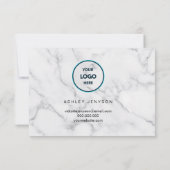 Dankbarkeit mit Elegance: Weißer Marmor Dankeskarte (Rückseite)