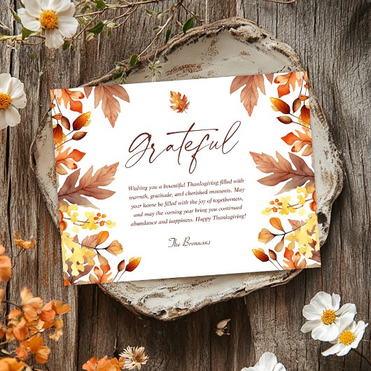 Dankbarkeit Moderner Rustikaler Herbst Erntedank U Postkarte