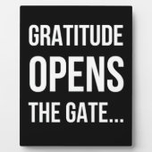Dankbarkeit öffnet das Tor zu einem inspirierenden Fotoplatte (Vorderseite)