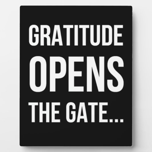 Dankbarkeit öffnet das Tor zu einem inspirierenden Fotoplatte (Vorderseite)