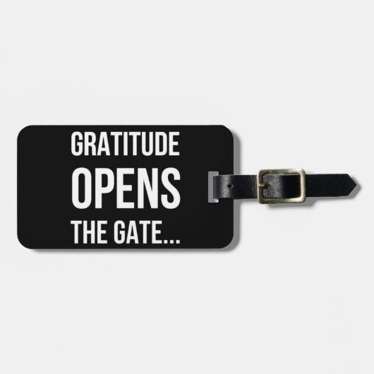 Dankbarkeit öffnet das Tor zu einem inspirierenden Gepäckanhänger (Vorderseite horizontal)