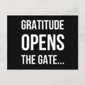 Dankbarkeit öffnet das Tor zu einem inspirierenden Postkarte (Vorderseite)