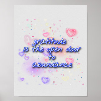 Dankbarkeit öffnet die Tür zum Überfluss Poster