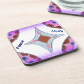 "Dankbarkeit Peace Liebe Unite" Mandala Art Print Getränkeuntersetzer (Linke Seite)