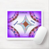 "Dankbarkeit Peace Liebe Unite" Mandala Art Print Mousepad (Mit Mouse)