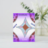"Dankbarkeit Peace Liebe Unite" Mandala Art Print Postkarte (Stehend Vorderseite)