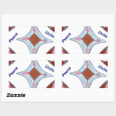 "Dankbarkeit Peace Liebe Unite" Mandala Art Print Rechteckiger Aufkleber (Blatt)