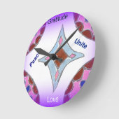 "Dankbarkeit Peace Liebe Unite" Mandala Art Print Runde Wanduhr (Winkel)