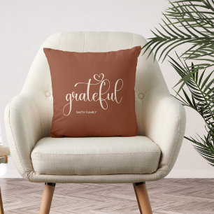 Dankbarkeit Personalisiert Brown Herbst Kissen