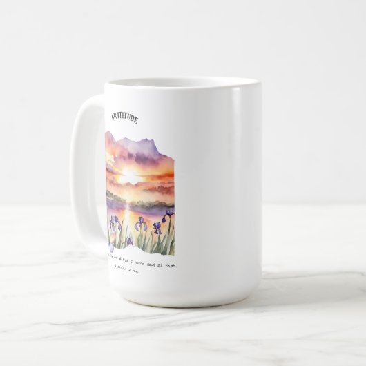 Dankbarkeit Positive Affirmative Card Kaffeetasse (Vorderseite Links)