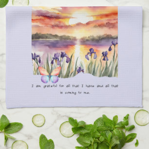 Dankbarkeit positive Bekräftigung Geschirrtuch